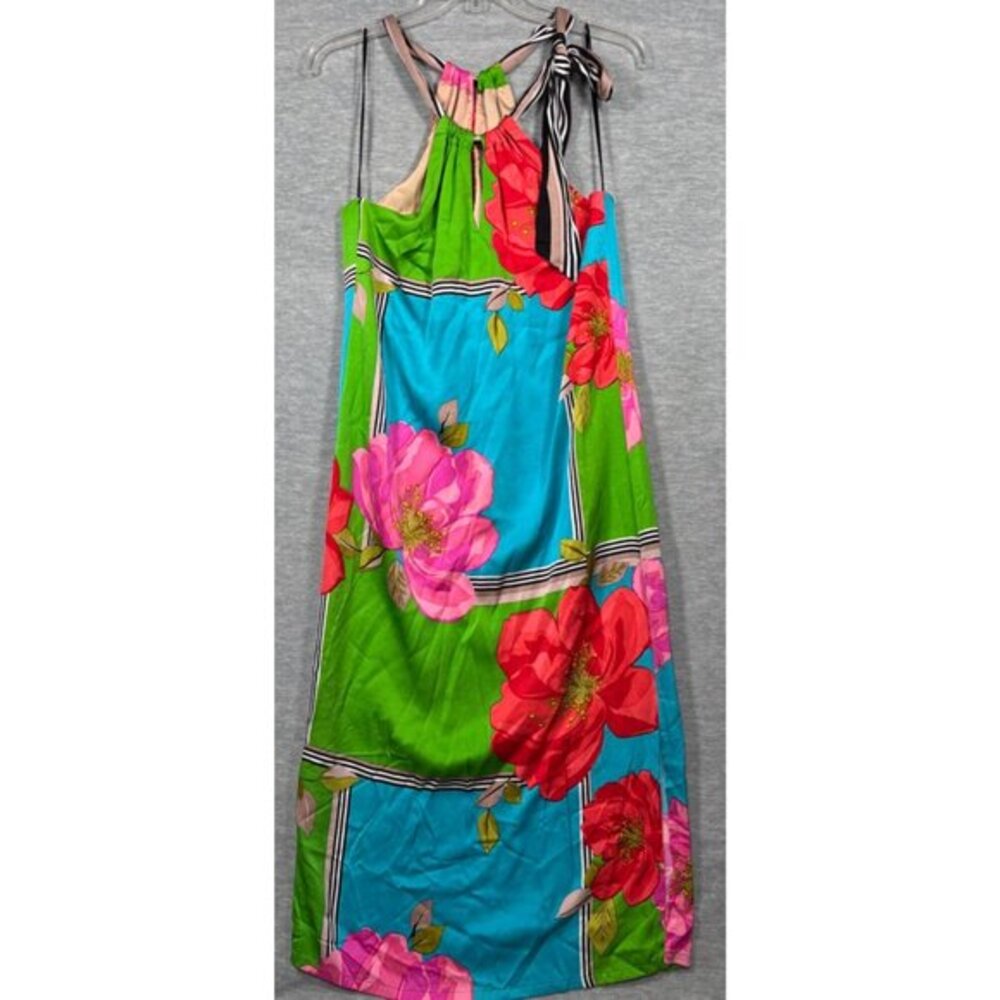 Trina Turk Dress Sz 0 Floral Dress Colorful Midi Rose‎